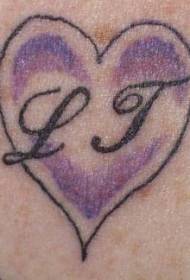 Тетоважа со иницијали за loveубовник на половината во боја