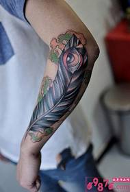 Alternativa personeco pluma krea tatuaje