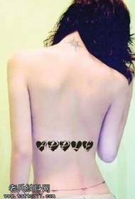 Modello di tatuaggio cuore posteriore