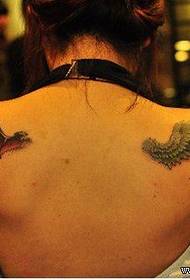 Girl's shoulders fashion half of the angels general devil's wings tattoo pattern