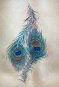 Feather Tattoo Σχήμα 8 απαλό και όμορφο μοτίβο τατουάζ φτερών