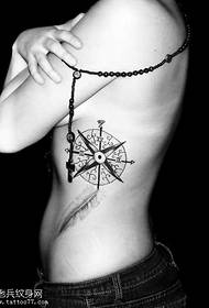 Taille Kompass Fieder Tattoo