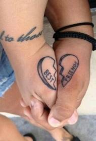 Två tatuering mönster för par älskar pussel