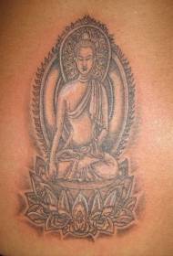 Skemo de tatuaje de Budho kaj lotuso