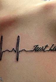 Mokhoa o motle oa tattoo oa ECG lehetleng