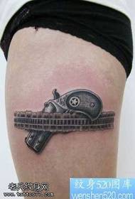 Leg revolver tattoo pattern