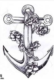 Manoscritto bellissimo modello di tatuaggio di ancoraggio