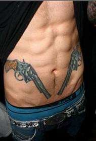 Maschera del tatuaggio della pistola di bello di modo di personalità addominale dell'uomo