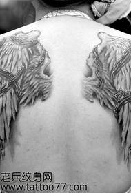 wzór tatuażu fajne skrzydła z powrotem