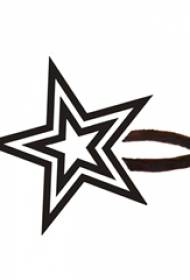 Crna crta skica književni rukopis male tetovaže svježe zvijezde