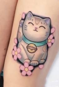 Simpatico gruppo di immagini di tatuaggio tatuaggio gatto fortunato