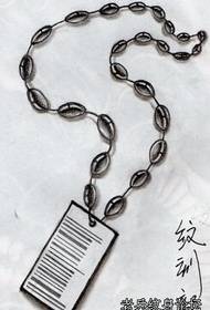 Patró de tatuatge de polsera de cadena: patró de tatuatge en cadena penjat amb codi de barres