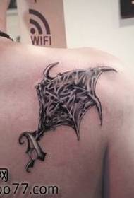 terug cool demon wings tattoo patroon