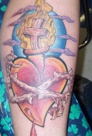 Tatuatge de flama a la creu