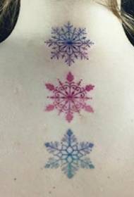 Красивий і вишуканий набір невеликих свіжих татуювань сніжинки 159988-Татуювання Сніжинка Білосніжка, красивий візерунок татуювання Сніжинка