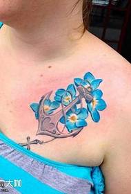Shoulder anchor tattoo pattern