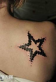 Patrón de tatuaxe fresco de cinco estrelas