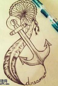 Cov ntawv luam anchor tattoo qauv