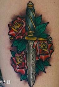Leg dagger tattoo pattern