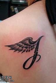 ပခုံးလှပသောတောင်ပံ tattoo ပုံစံ 159473 - လှပသောအမွေးအတောင်ကလောင်တံတားပုံစံ