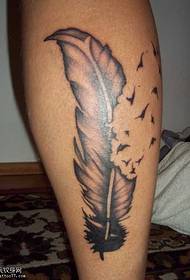 ຮູບແບບການສັກຢາ tattoo feather ສັນຍາລັກນິລັນດອນ