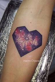 pequeno brazo pequeno patrón de tatuaxe de ceo estrellado amor xeométrico