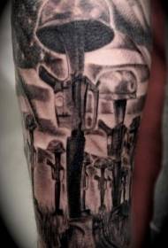 Black Army Commemorative Tattoo Pattern on the Arm