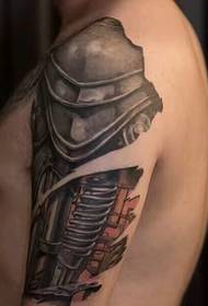 Bewaffne ein super dominantes mechanisches Tattoo-Muster