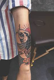 arm squid tattoo pattern young and energetic