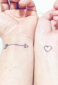 articolazione delle dita Modello di tatuaggio di coppia abbinato semplice