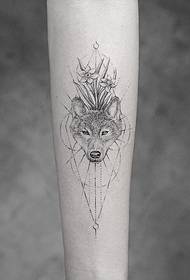 Geometrisk Wolf Tattoo Pattern