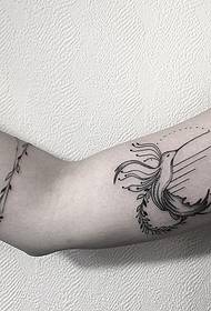 arm fugl gren lite fersk tatovering mønster