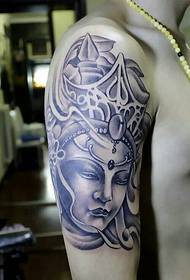 pola tato Buddha lengan super sempurna