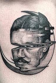 big arm on the water ripple refraction curved character and railway tunnel tattoo pattern
