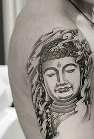 ingalo emnyama engwevu ka-Buddha tattoo tattoo izele ngumtsalane