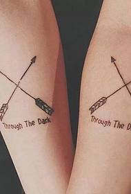modello di tatuaggio coppia braccio creativo