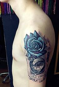 Kampasi yaku Europe yanyimbo ndi rose mkono tattoo tattoo