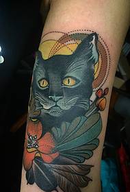 notte notte sotto il modello del tatuaggio del gatto