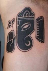 arm svart indisk religiös symbol tatuering mönster