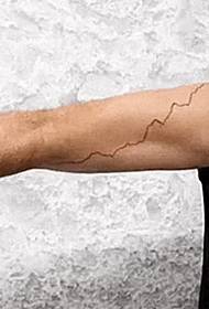 preprosta linijska tetovaža na moški desni roki