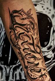 modello di tatuaggio inglese braccio moda fiore