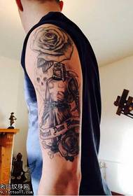 arm rose knight tattoo patroon