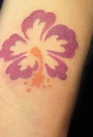 hibisco simples de pulso pintado padrão de tatuagem
