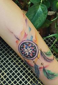 a lot of color Arm totem tattoo pattern
