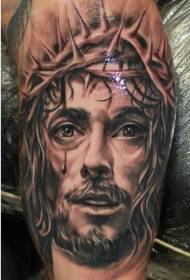 рука красиві реалістичні шипи корона сльози Ісуса татуювання візерунок