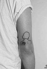 disegno del tatuaggio schiena grande ragazza linea semplice braccio