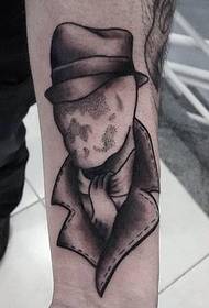 pattern ng black horror ghost face tattoo mula kay Manuk Cruz