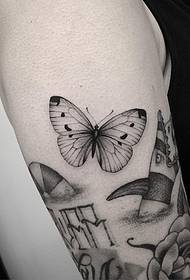 Arm kleine verse vlinder tattoo patroon
