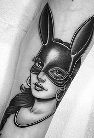 Arm Rabbit Girl Tattoo Patroon