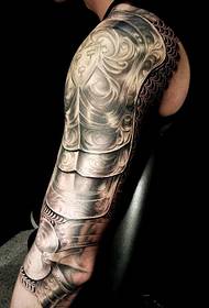 mænds venstre hånd blomsterarm 3D rustning tatoveringsbillede